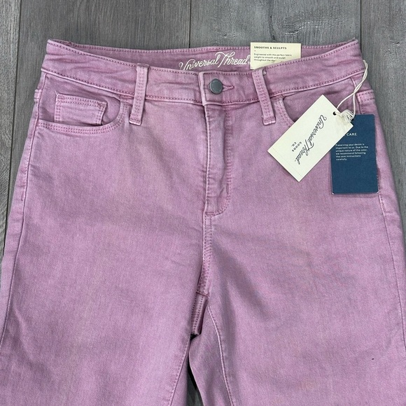 Women's Universal Thread 26 2 Regular Pants Jeans Denim Pink High Rise Skinny - Picture 5 of 12
